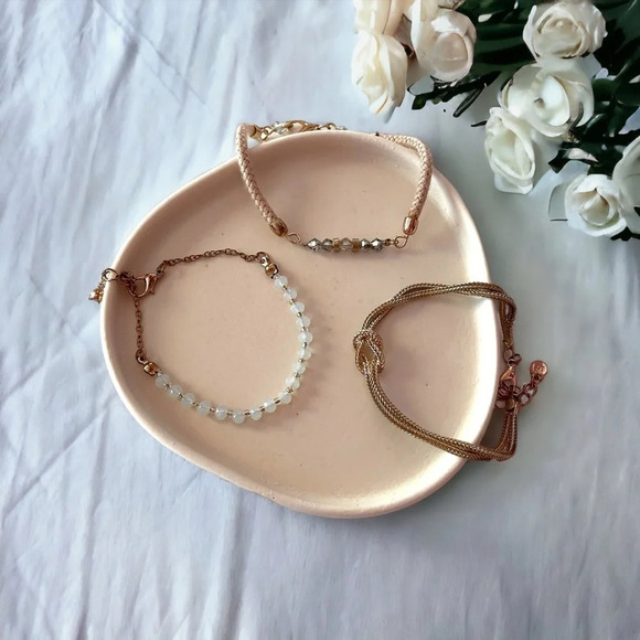 LC Lauren Conrad Jewelry - Lauren Conrad Gold Dainty Adjustable Bracelet Set of 3